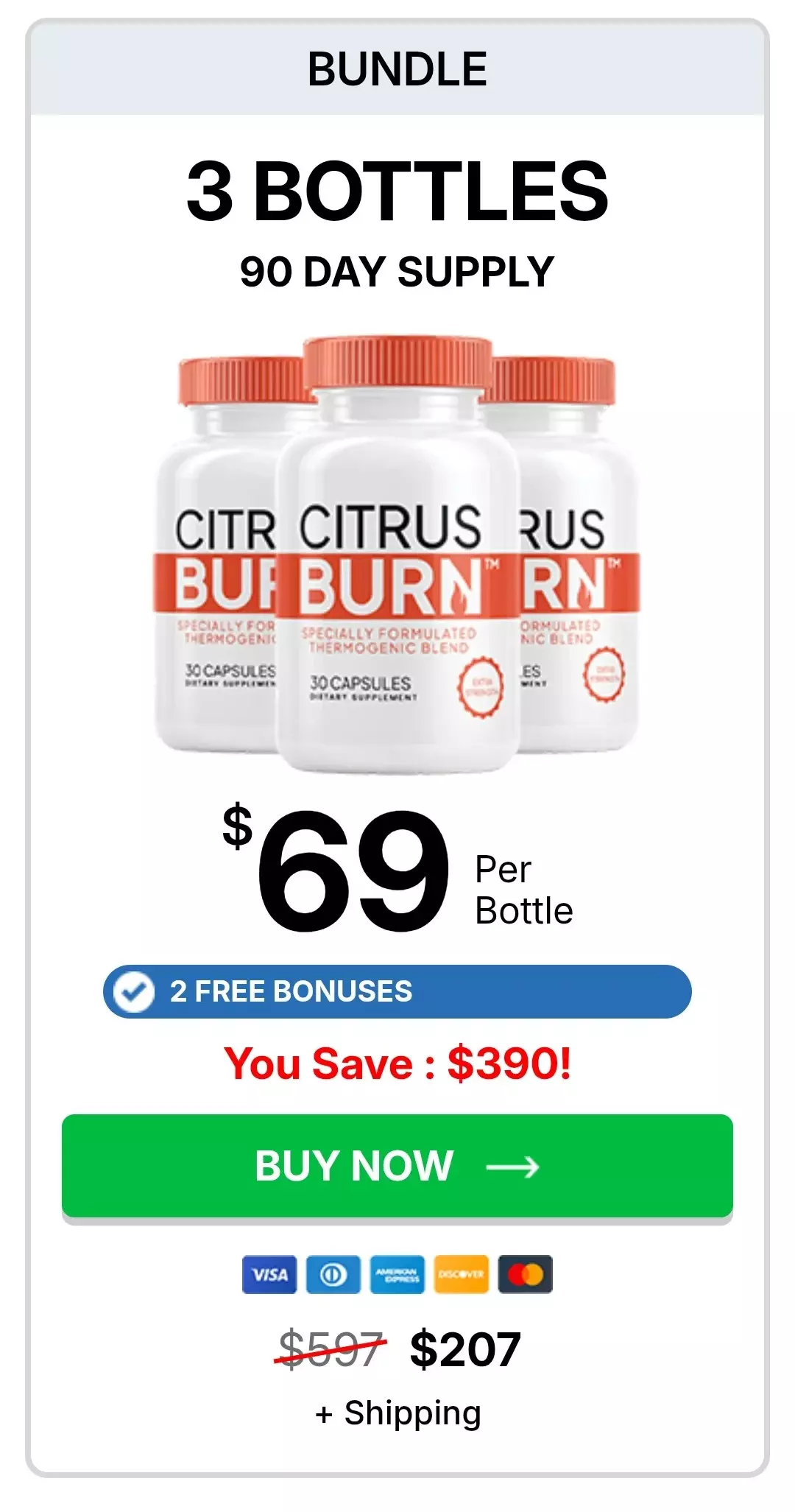 CitrusBurn™ 3 bottles pricing